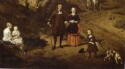REMBRANDT Harmenszoon van Rijn Portrait of a couple with two children and a Nursemaid in a Landscape oil painting reproduction